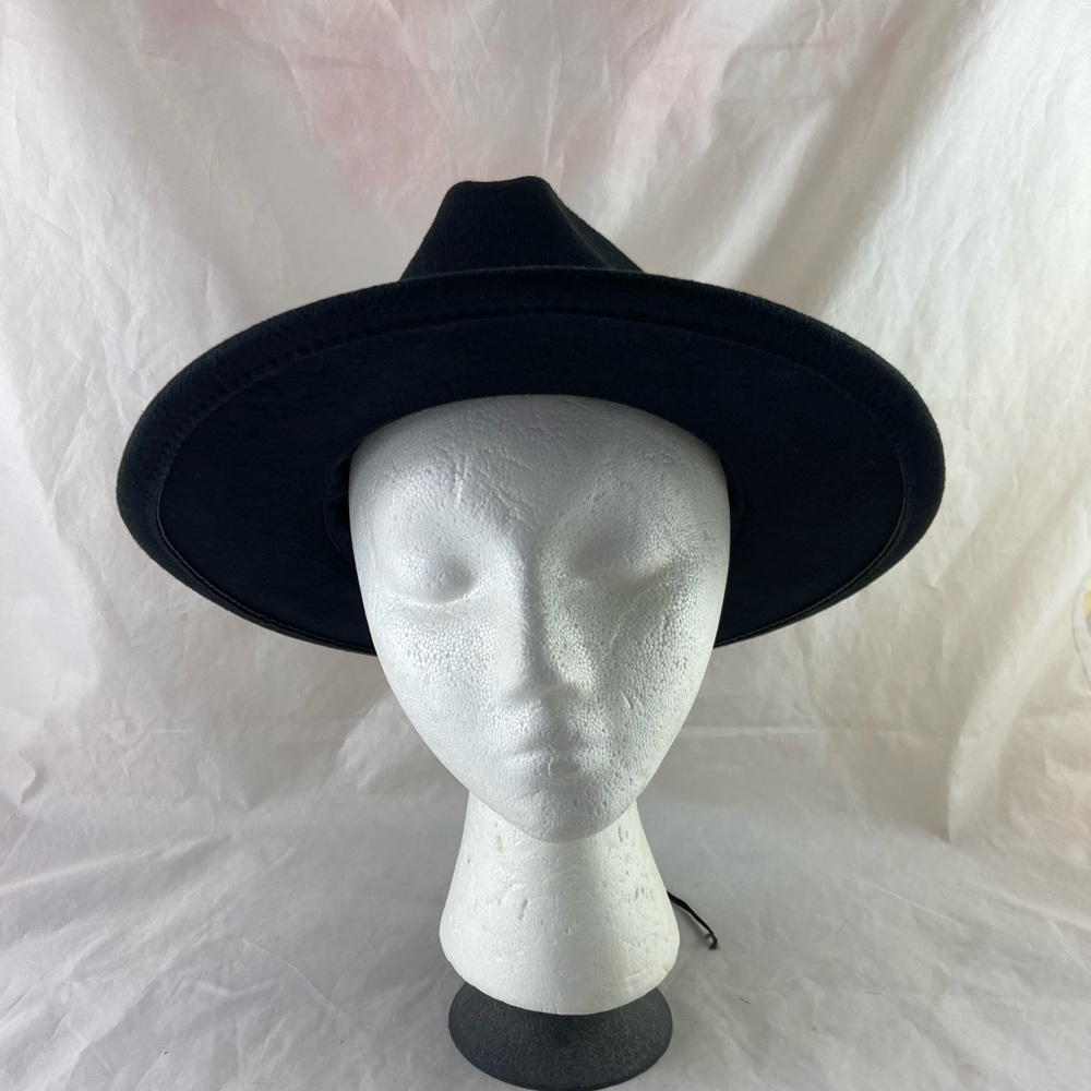 INC International Concepts Black Panama Hat with a Gold Tone Ring Hardware NWT - Picture 3 of 12